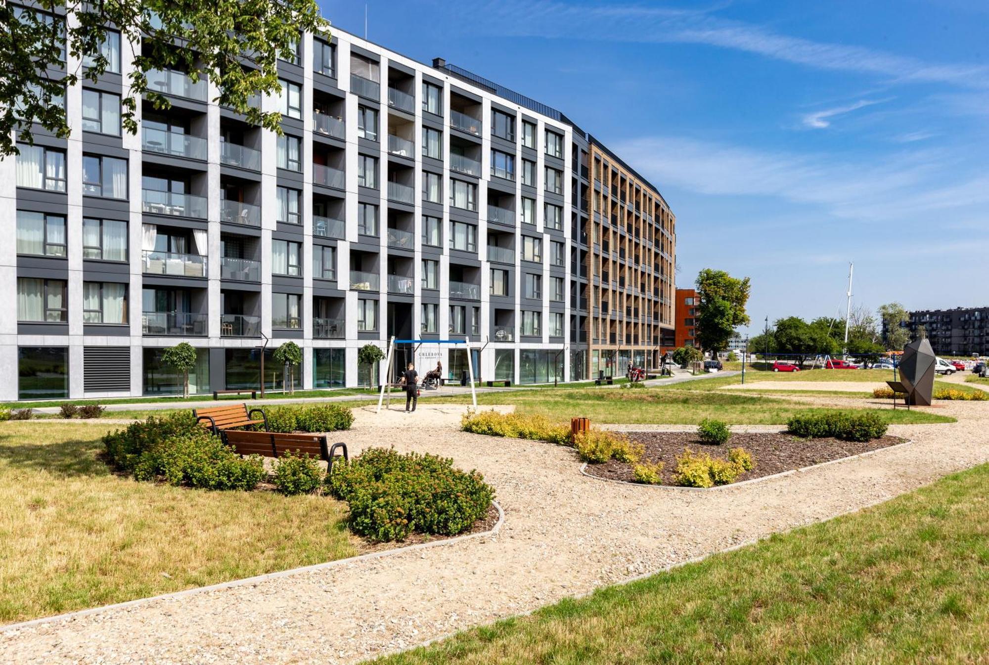 Chlebova - Riverside View Terrace, Free Parking, Gym & Kidsplay By Downtown Apartments Danzica Esterno foto
